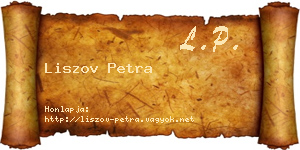 Liszov Petra névjegykártya