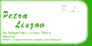 petra liszov business card